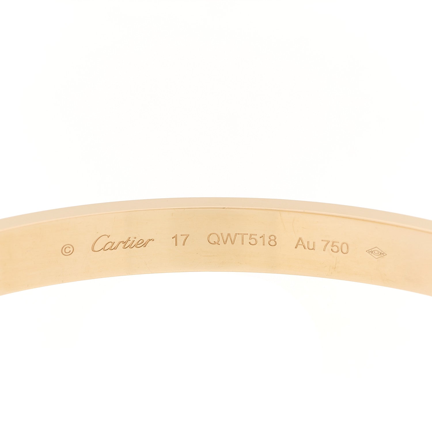 Cartier 18K Yellow Gold LOVE Bracelet 17 5 of 9