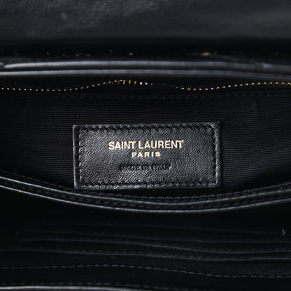 Saint Laurent Calfskin Y Quilted Monogram Toy Loulou Crossbody Bag Black 6 of 12