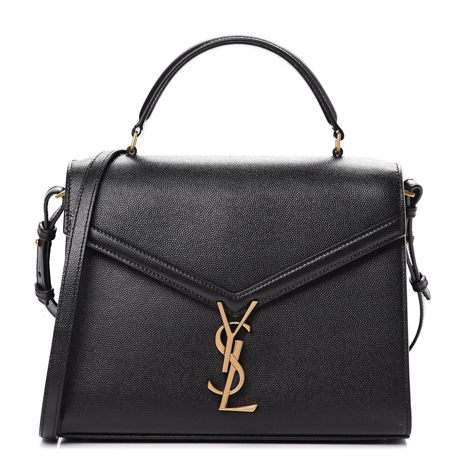 Saint Laurent Grain de Poudre Medium Classic Monogram Cassandra Top Handle Black 1 of 11
