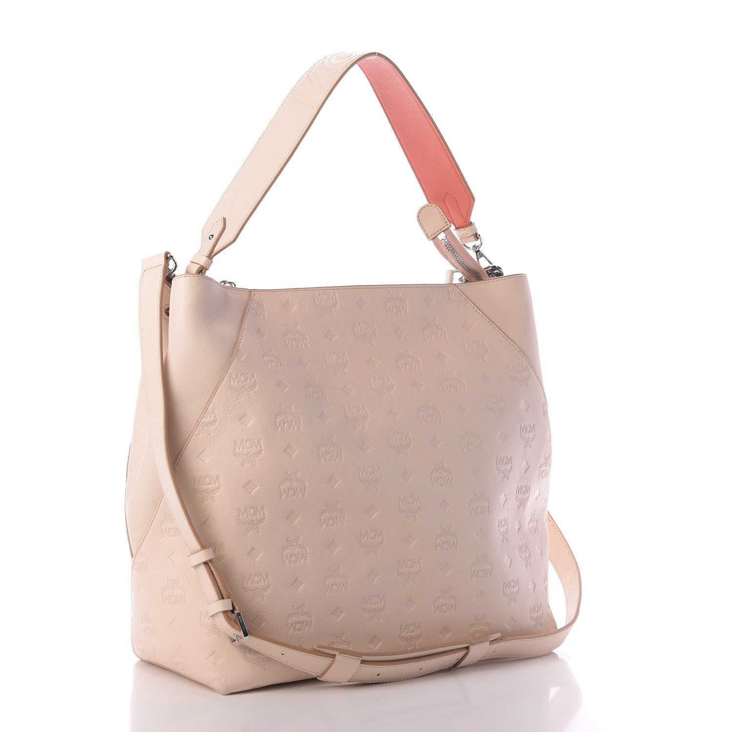 MCM Calfskin Ottomar Large Klara Hobo Orange Blush 3 of 9
