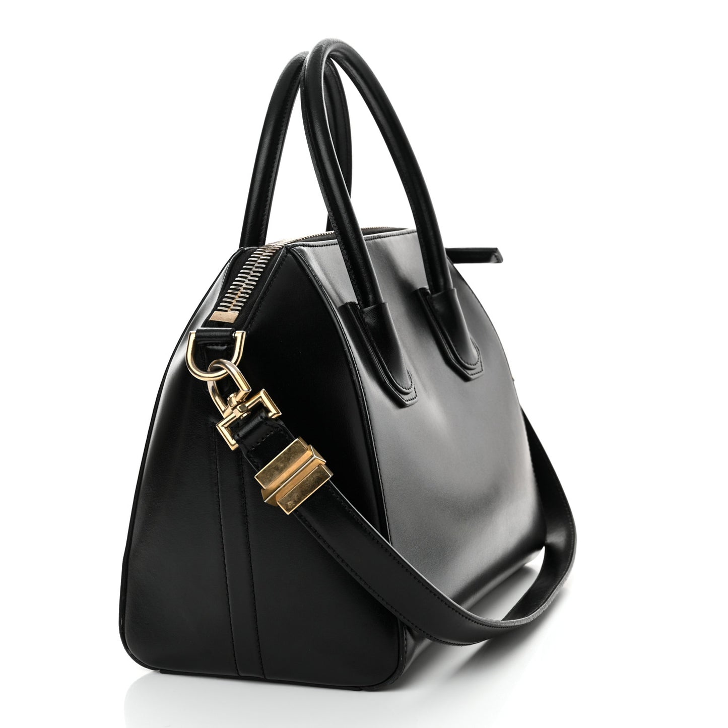 Shiny Lord Calfskin Small Antigona Black