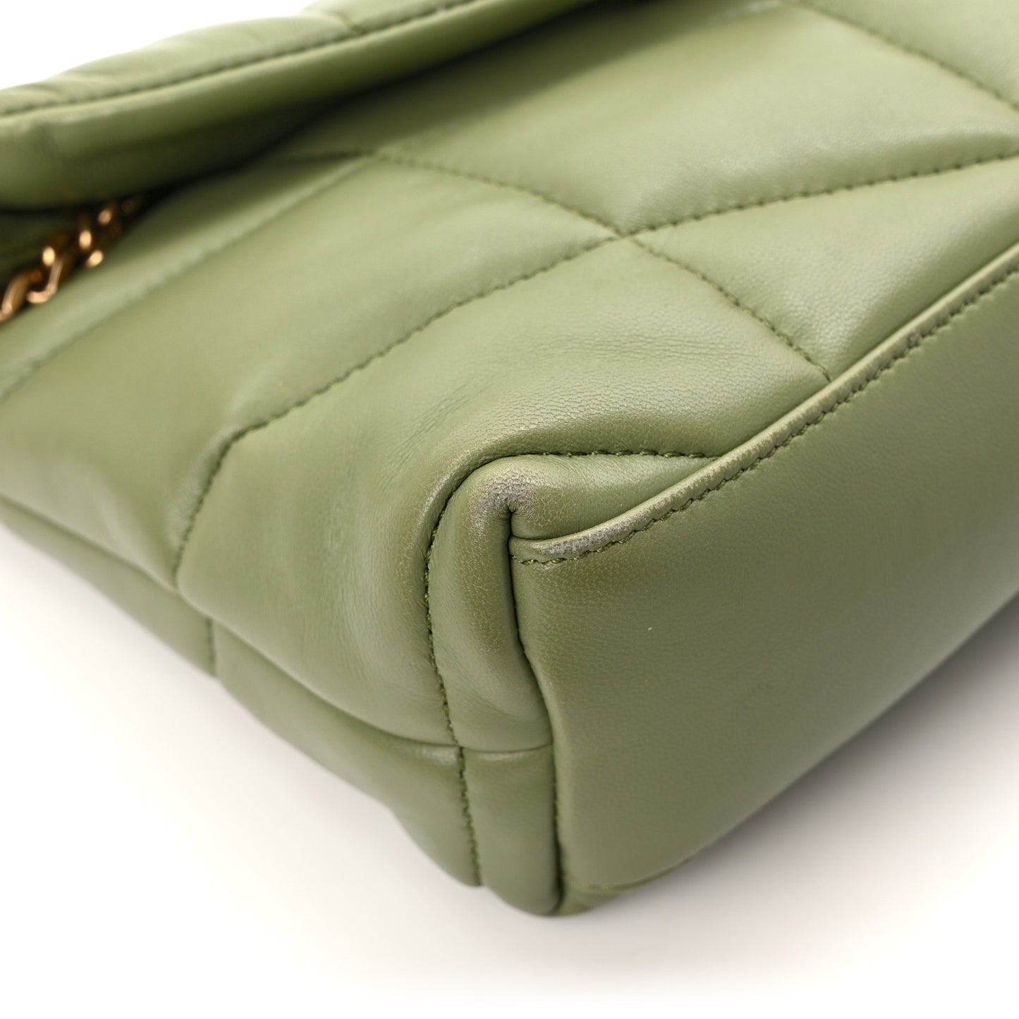 Lambskin Quilted Toy Loulou Puffer Monogram Chain Satchel Light Pistache