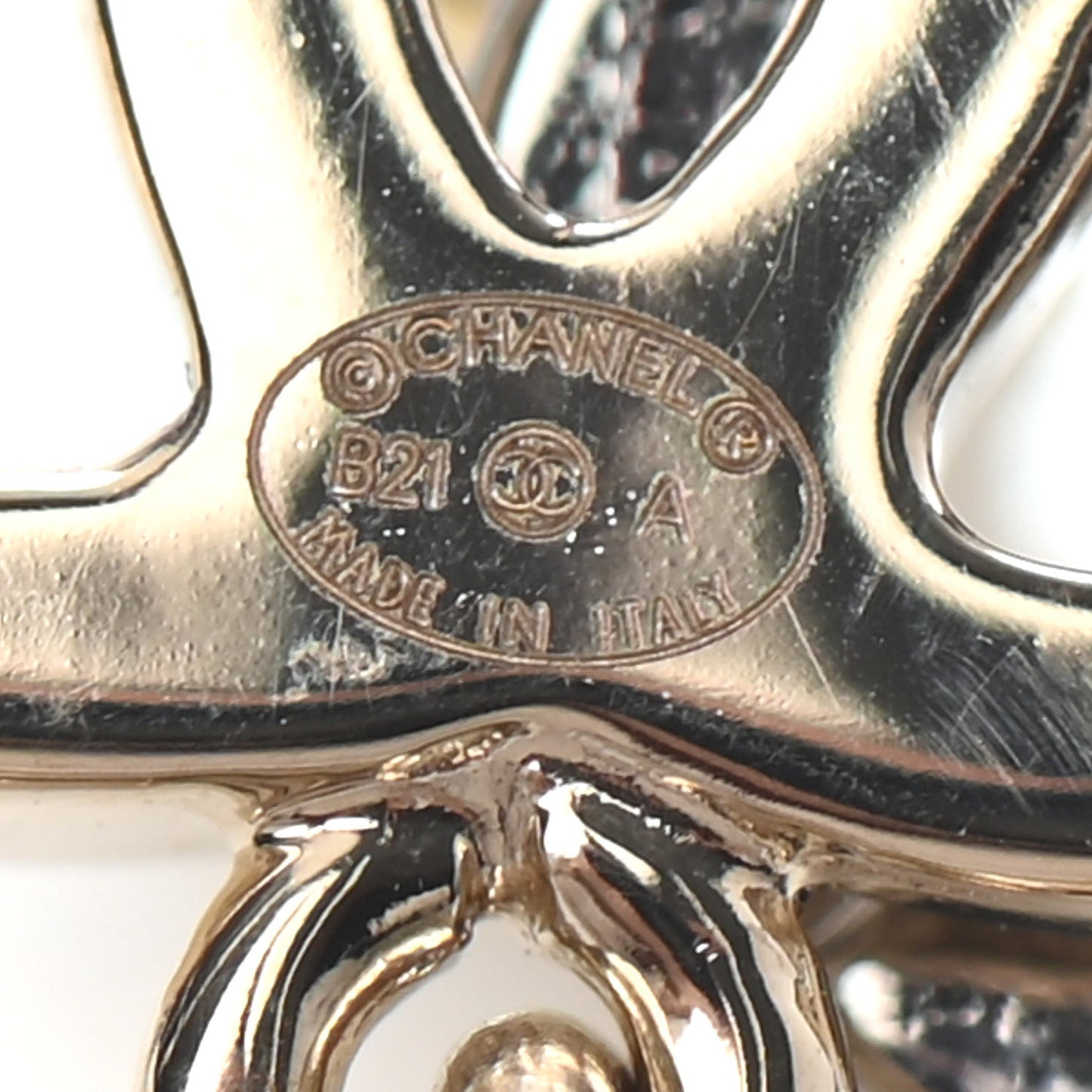 Crystal Pearl Double CC Drop Earrings Gold Silver