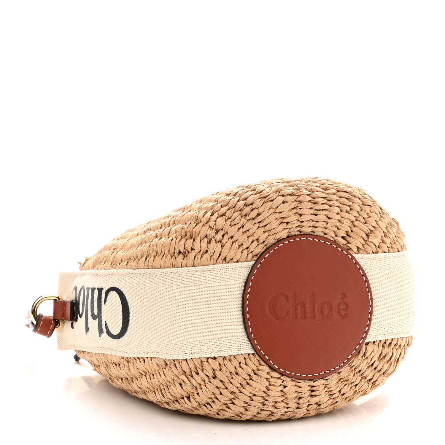Chloe Raffia Calfskin Small Woody Basket Bag Brown 4 of 10