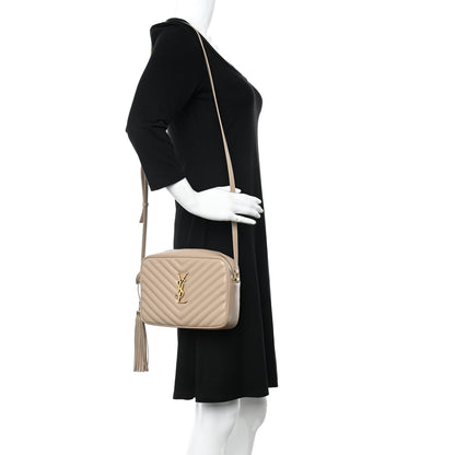 Saint Laurent Calfskin Matelasse Monogram Lou Camera Bag Dark Beige 2 of 16