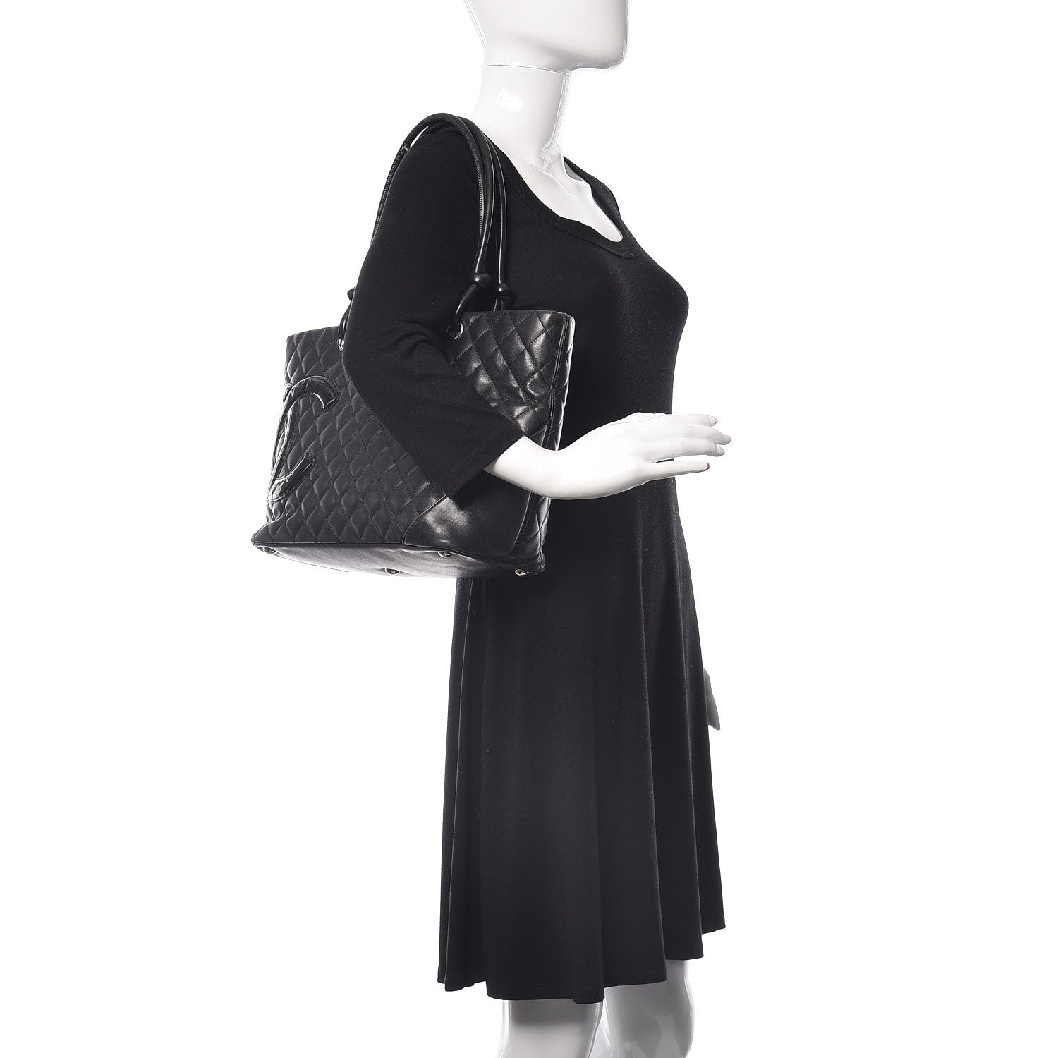 Chanel Calfskin Quilted Large Cambon Tote Black 2 of 20