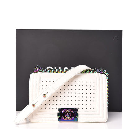 Chanel Lambskin LED Iridescent Metal Small Boy Flap White Multicolor 11 of 11