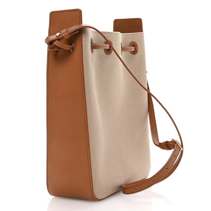 Saint Laurent Canvas Calfskin Small Bucket Bag  Desert Dust Brick 2 of 11