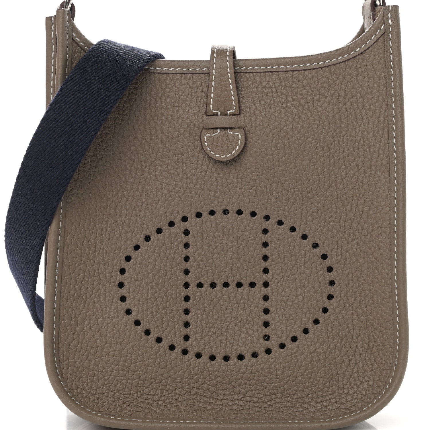 Hermes Taurillon Clemence Amazone Evelyne TPM Etoupe Bleu Indigo 8 of 11