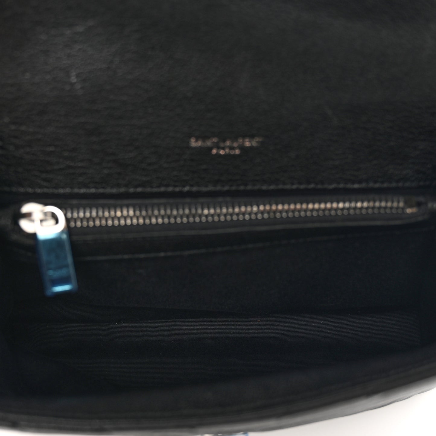 Sheepskin Matelasse Chevron Monogram Medium College Bag Black