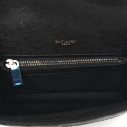 Saint Laurent Sheepskin Matelasse Chevron Monogram Medium College Bag Black 6 of 10