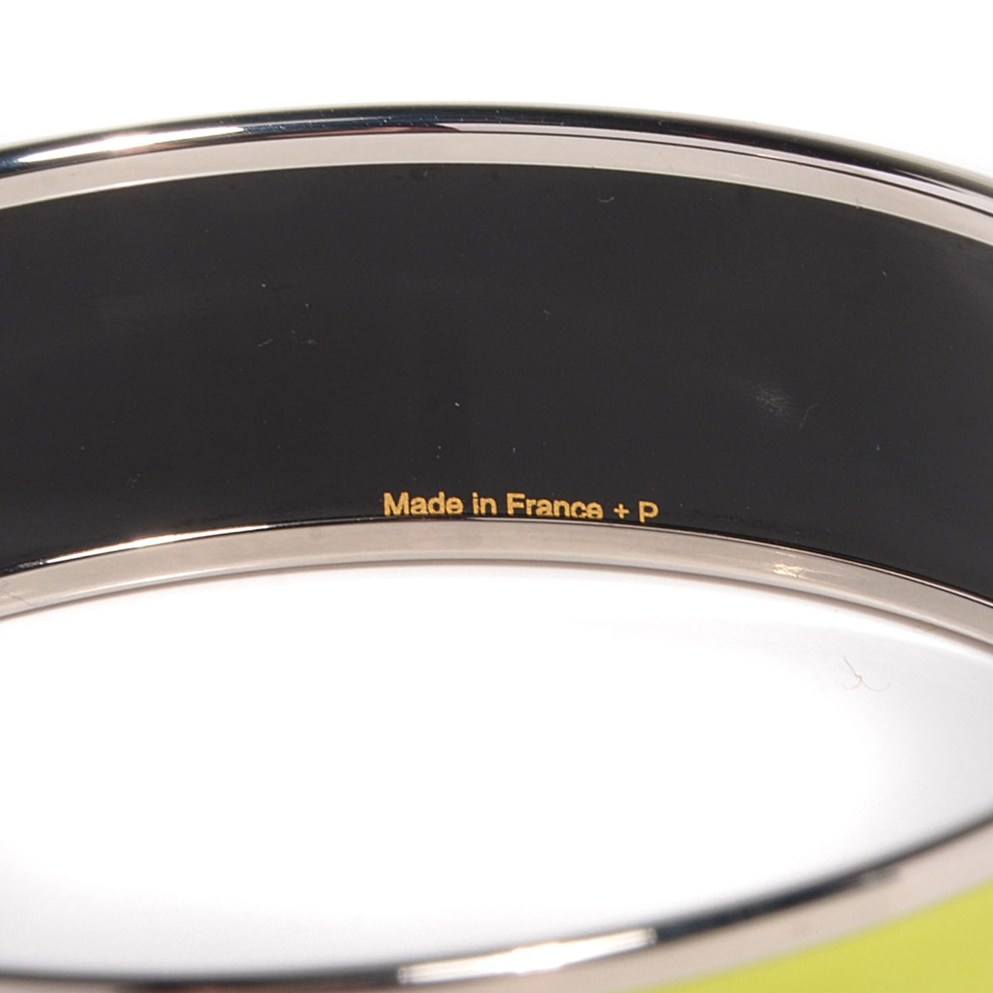 Enamel Wide Caleche Bracelet 65 Lime