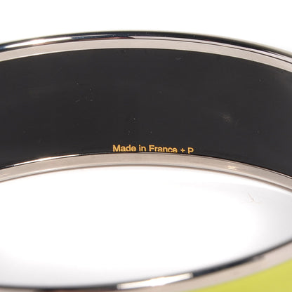 Hermes Enamel Wide Caleche Bracelet 65 Lime 4 of 5