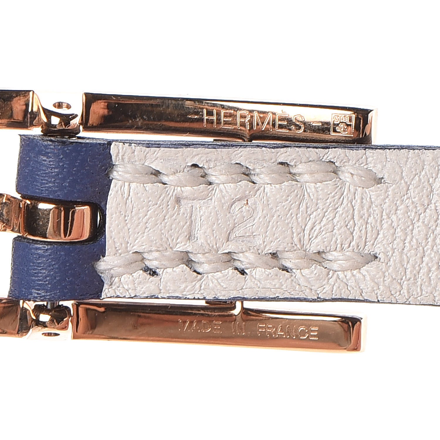 Hermes Swift Behapi Double Tour Bracelet T2 Bleu Brighton Blanc 4 of 5
