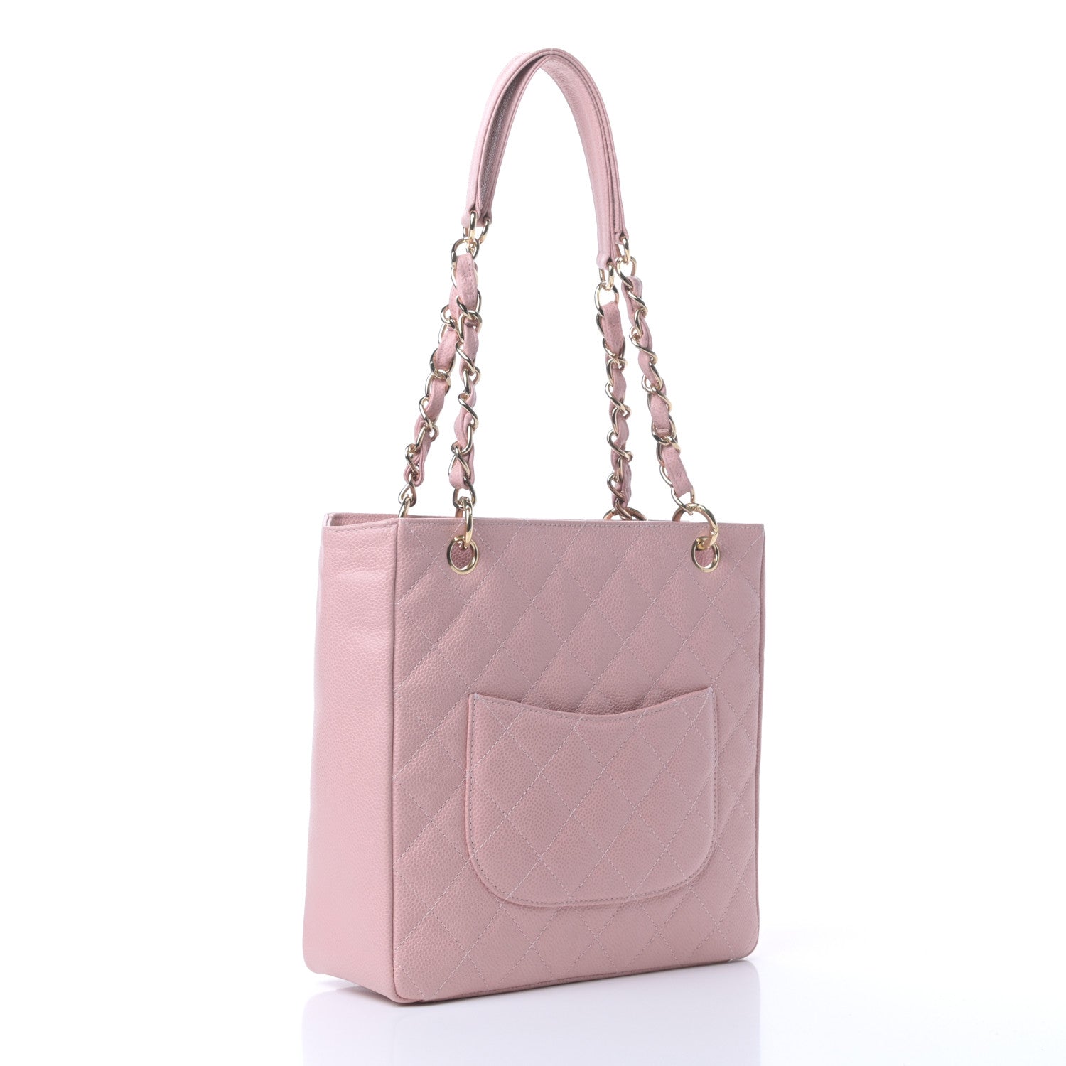 Chanel Caviar Quilted Petit Shopping Tote PST Pink 3 of 8