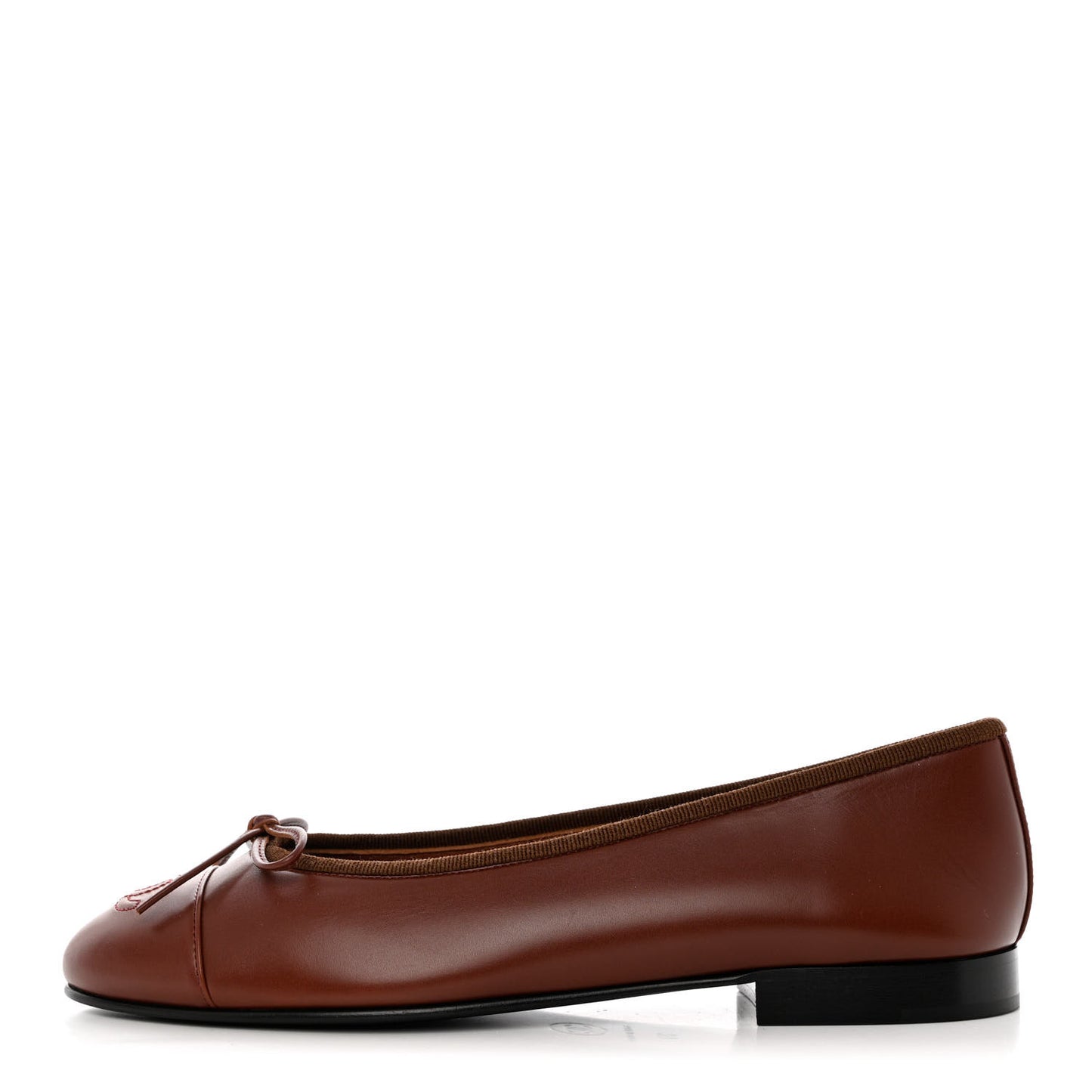 Lambskin Cap Toe CC Ballerina Flats 37 Burgundy