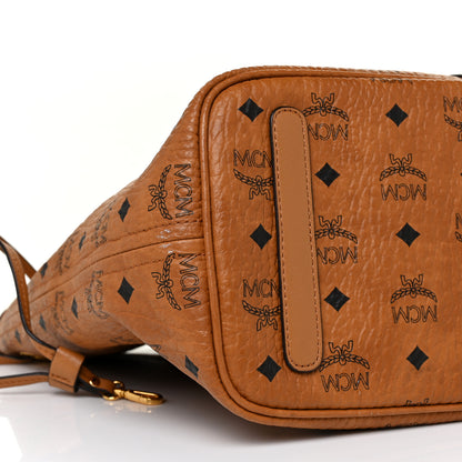 MCM Visetos Medium Liz Reversible Shopper Tote Cognac 8 of 10