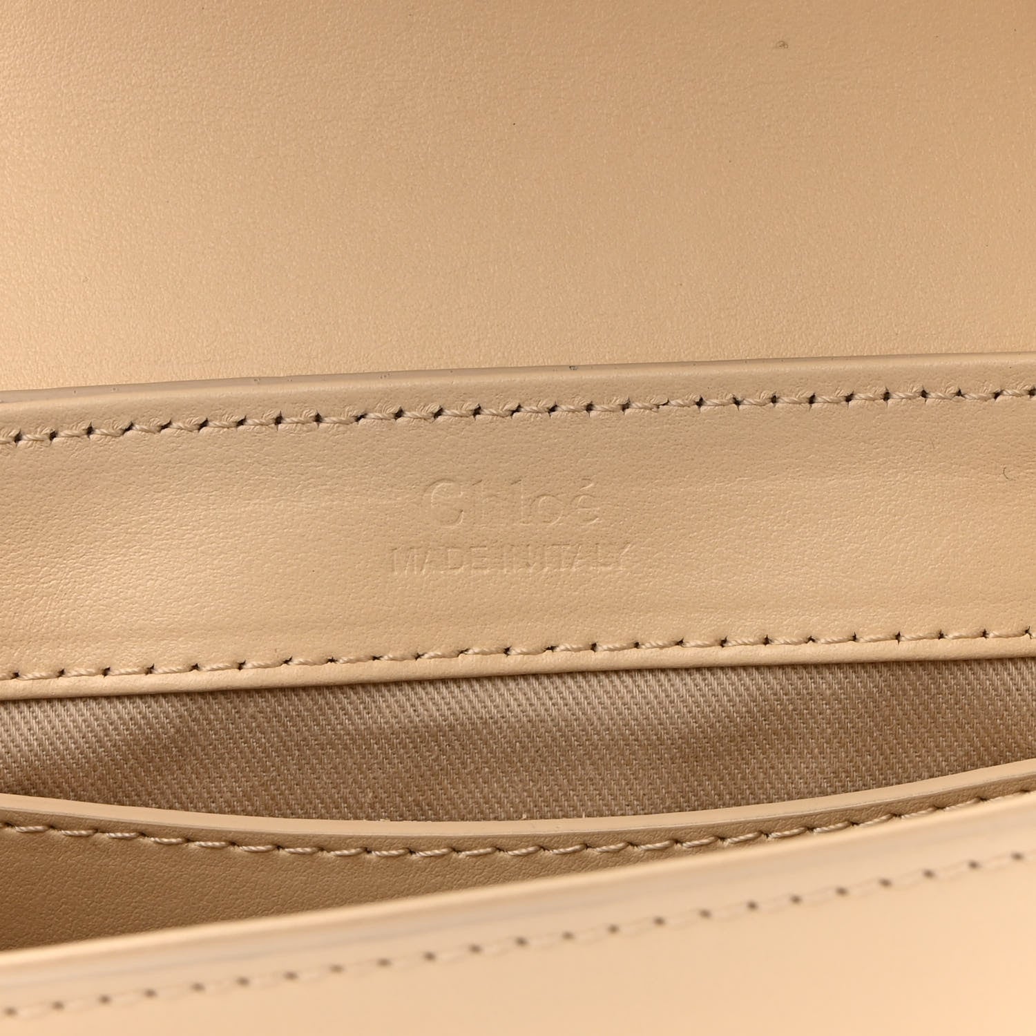 Chloe Shiny Calfskin Suede Mini C Double Carry Blondie Beige 6 of 8