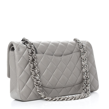 Chanel Lambskin Quilted Medium Double Flap Grey 3 of 11