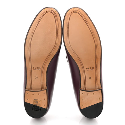Gucci Real Betis Glamour Calfskin Womens Jordaan Horsebit Loafers 38 Shiny Vineyard 6 of 10