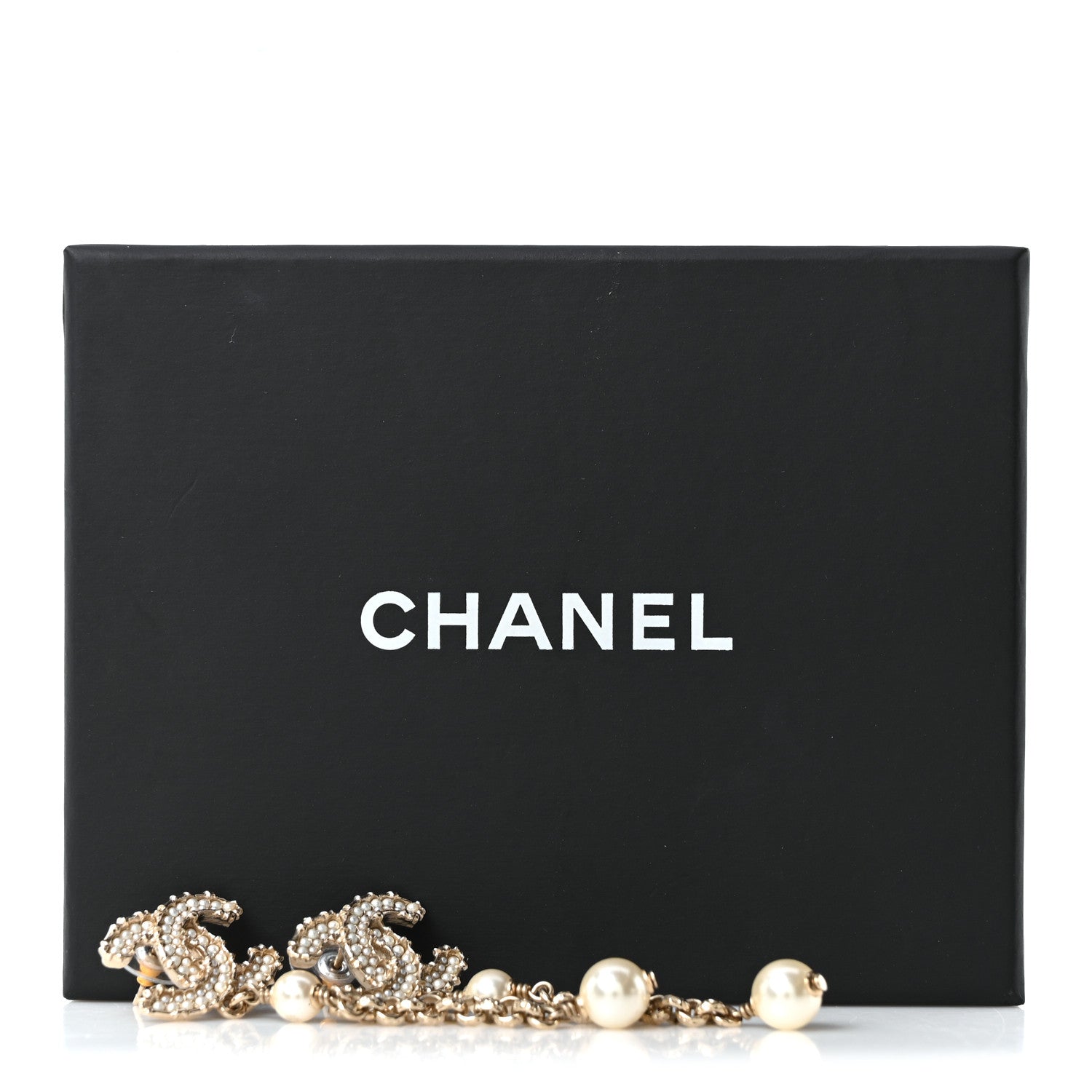 Chanel Pearl CC Chain Drop Earrings Gold 6 of 6