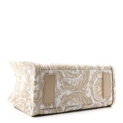 Versace Jacquard Barocco Small Athena Tote Beige 4 of 9