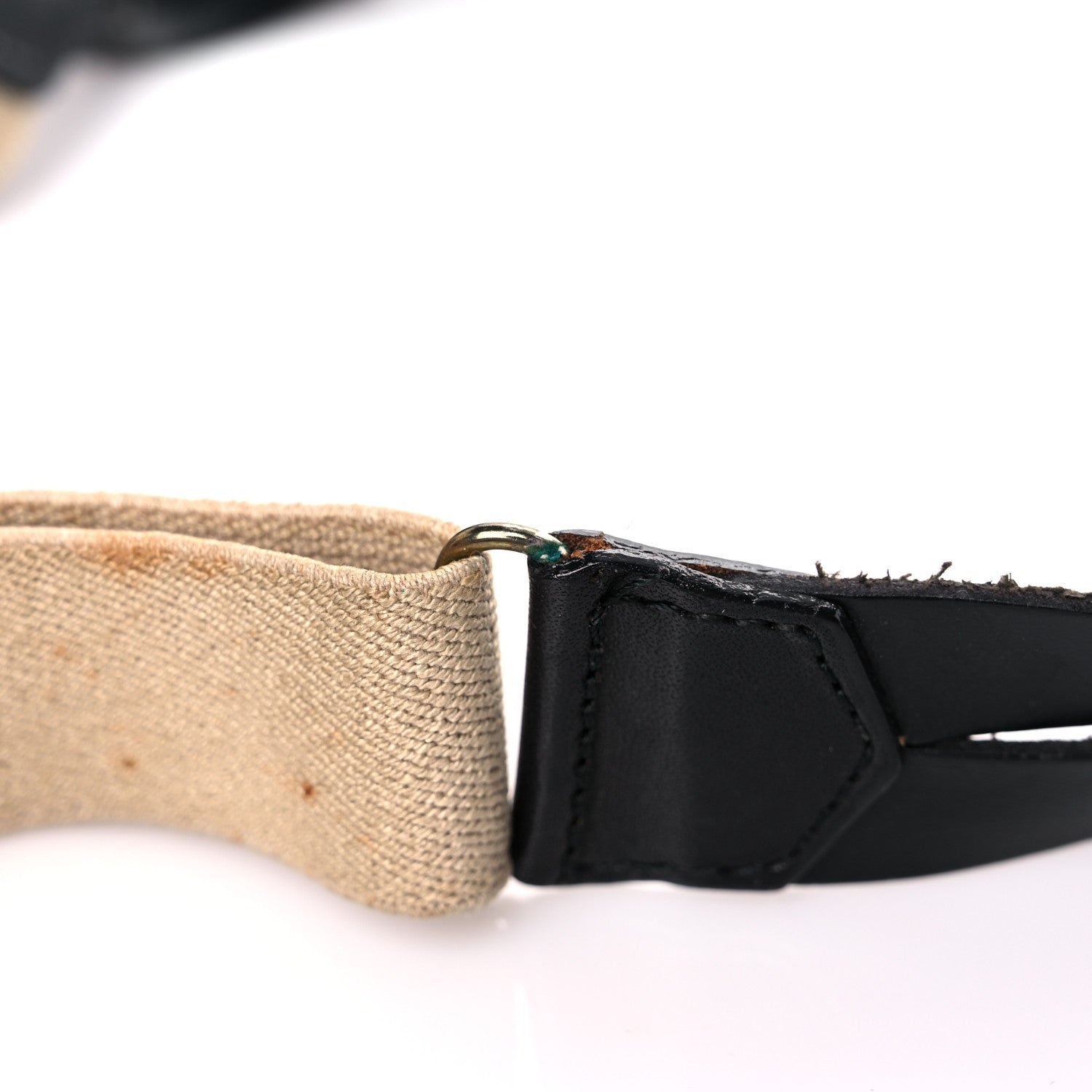Chanel Elastic Logo Suspenders Beige Black 11 of 12