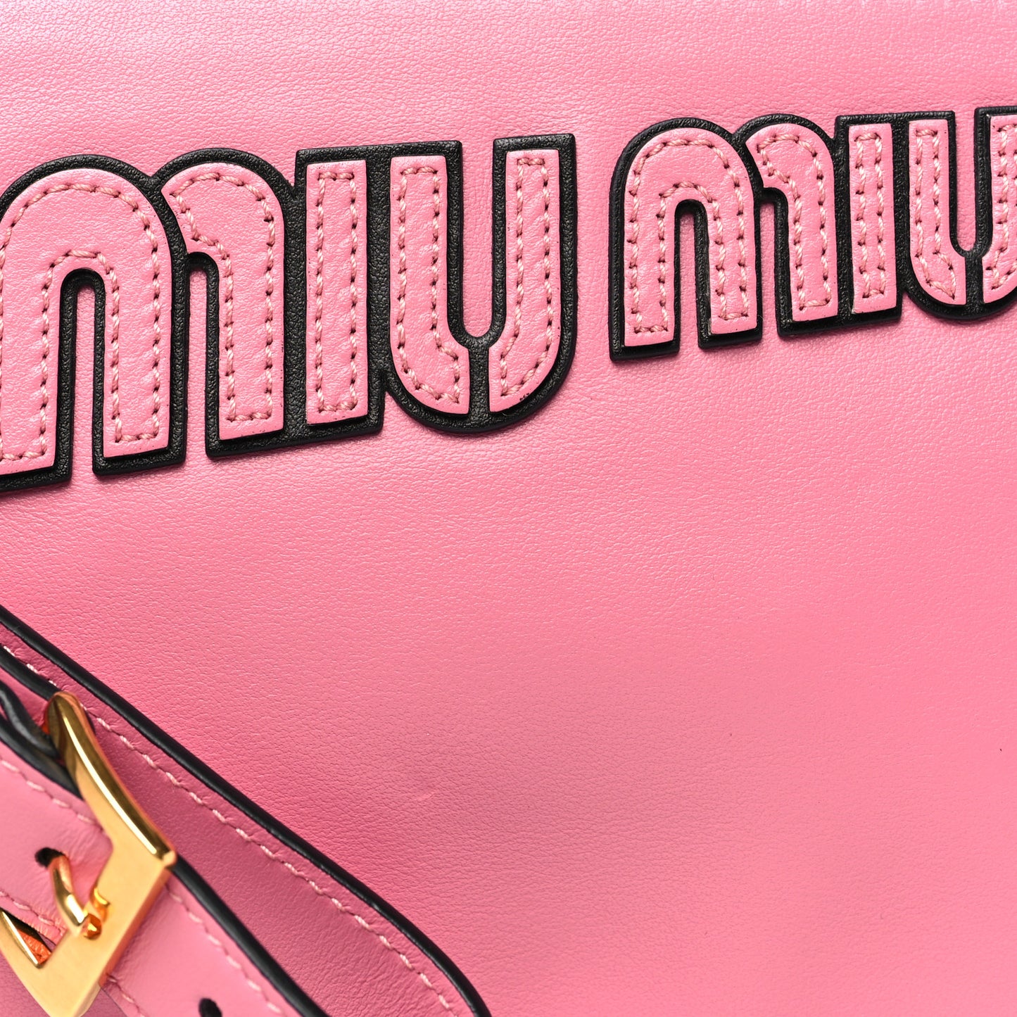 Lambskin Logo Wristlet Pouch Pink