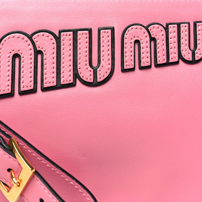Miu Miu Lambskin Logo Wristlet Pouch Pink 8 of 8