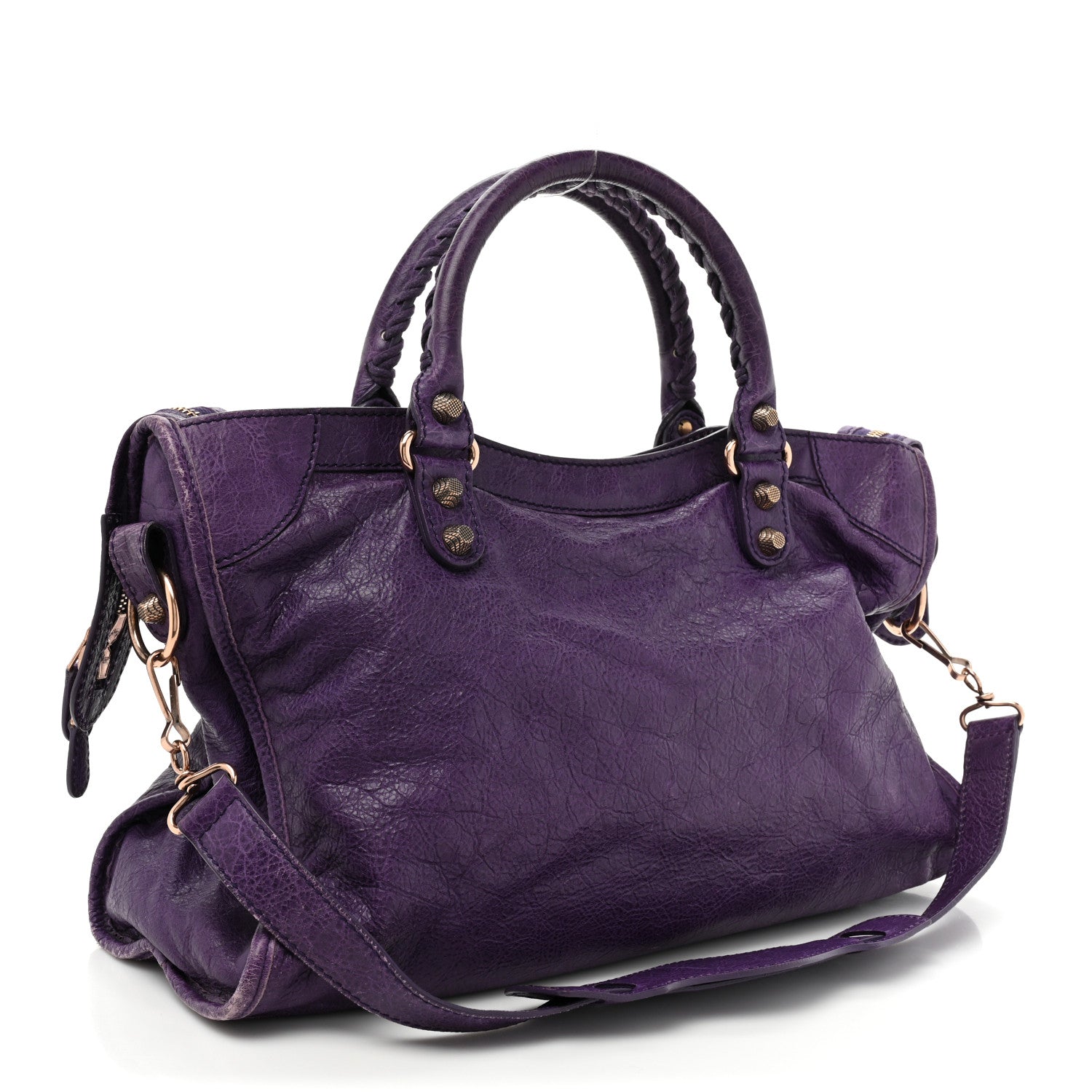 Balenciaga Agneau Giant 12 Rose Gold Hardware City Dark Violet 4 of 17