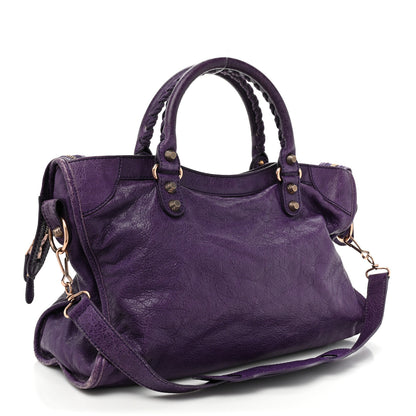 Balenciaga Agneau Giant 12 Rose Gold Hardware City Dark Violet 4 of 17