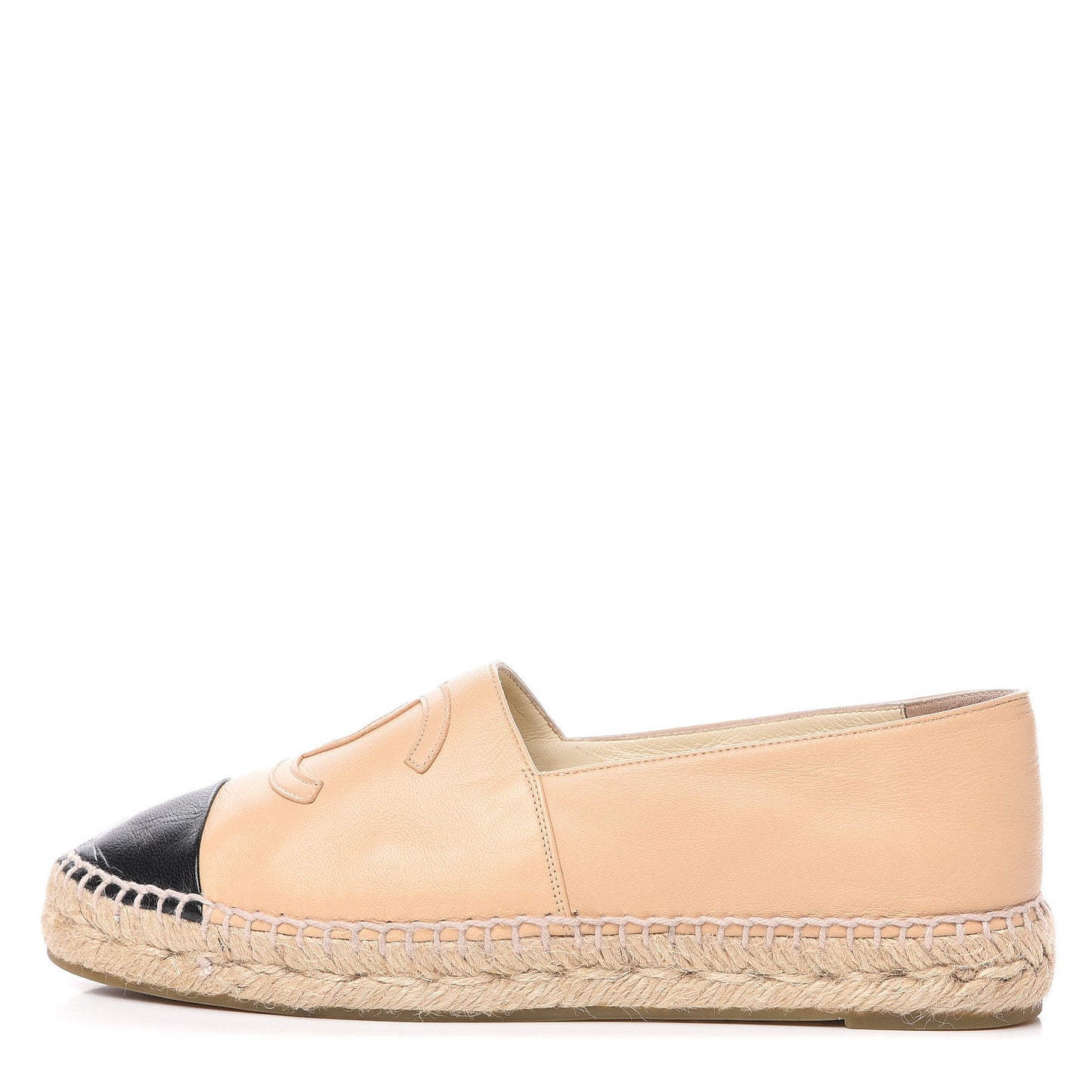 Lambskin CC Espadrilles 38 Beige Black