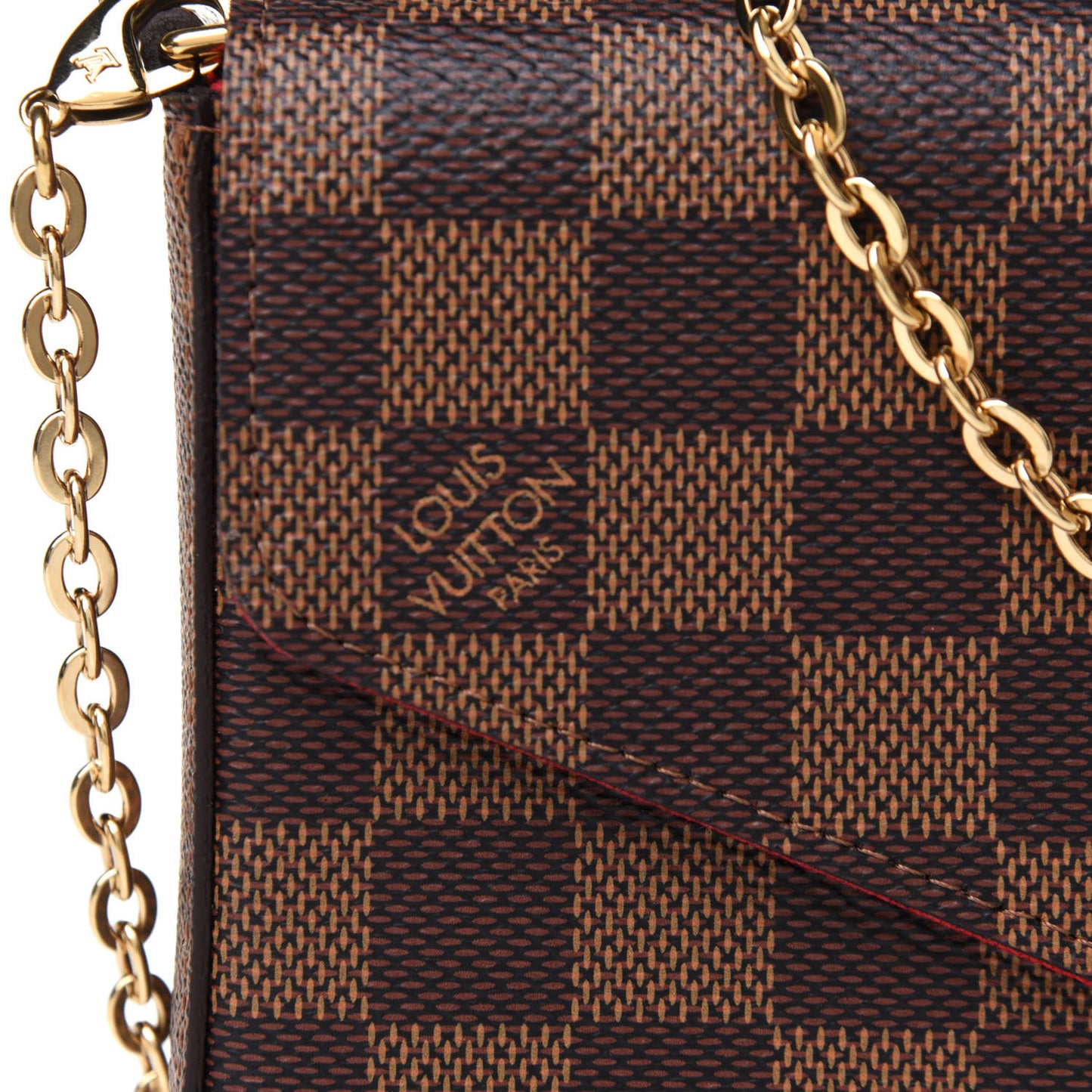 Damier Ebene Pochette Felicie Chain Wallet