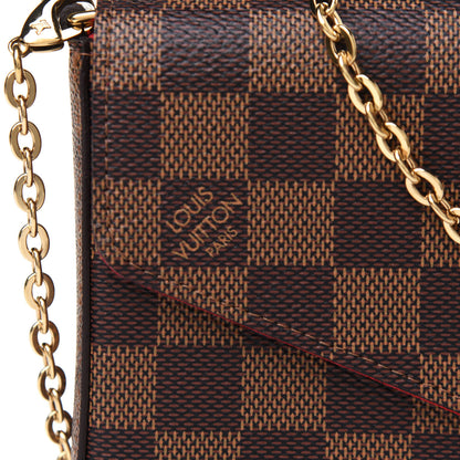 Louis Vuitton Damier Ebene Pochette Felicie Chain Wallet 7 of 8