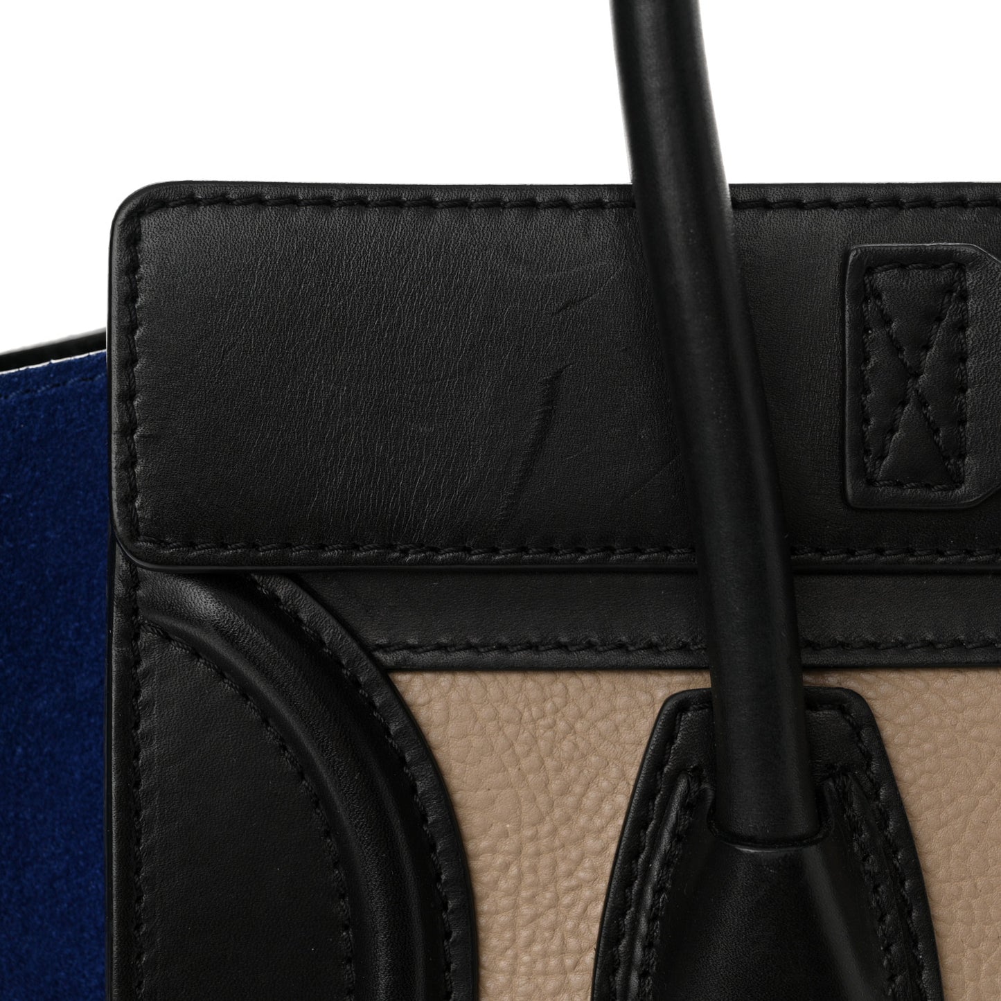Elephant Calfskin Suede Micro Tri-Color Luggage Sand