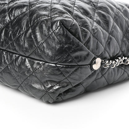 Chanel Crackled Calfskin Quilted Large Big Bang Hobo Black 10 of 10