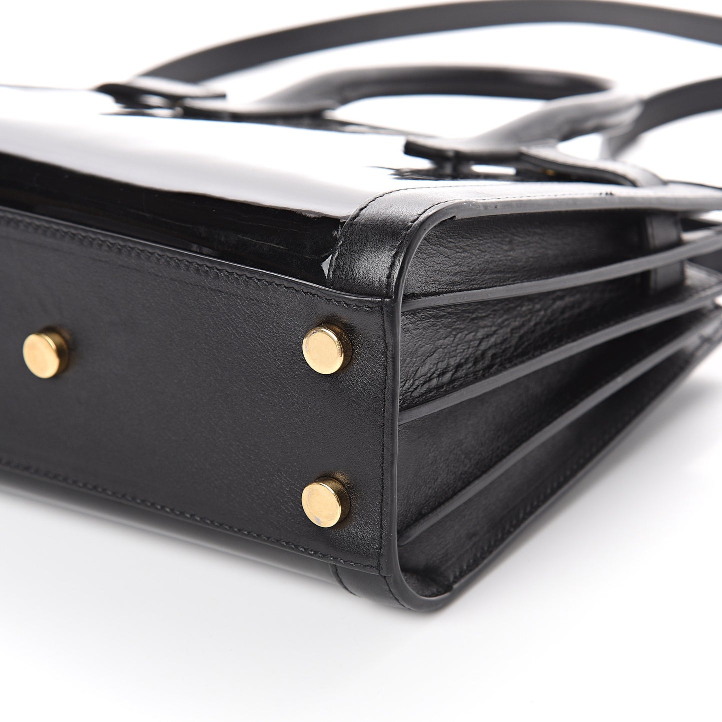 Patent Calfskin Nano Sac de Jour Black