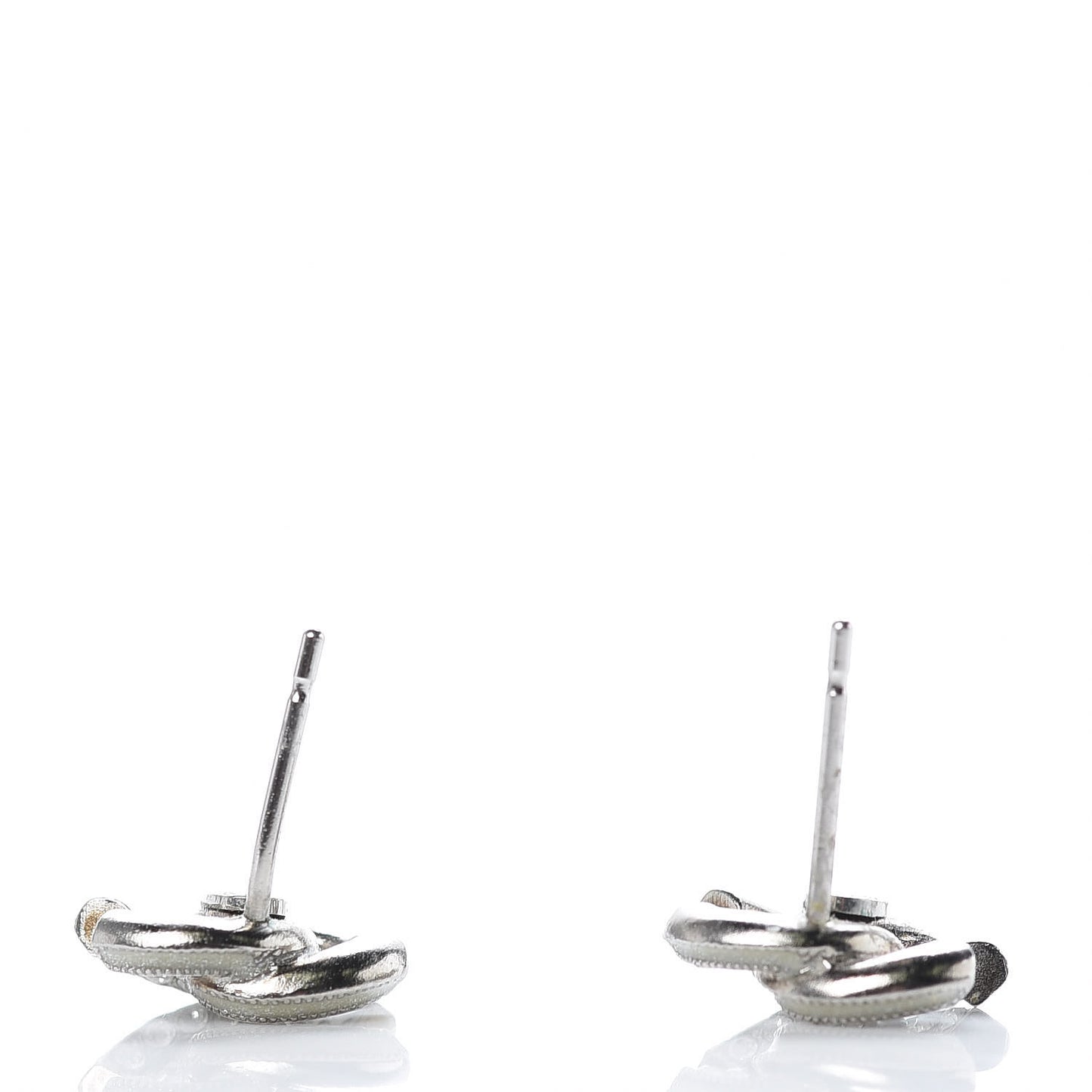 Enamel Crystal CC Earrings Silver