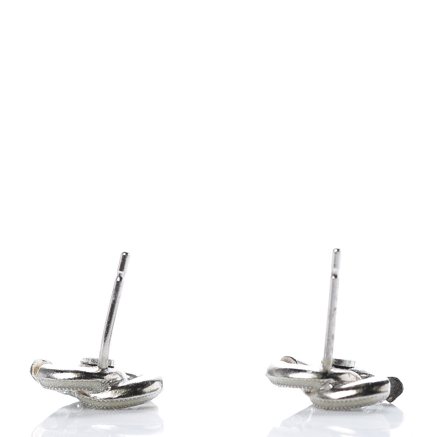 Chanel Enamel Crystal CC Earrings Silver 5 of 5