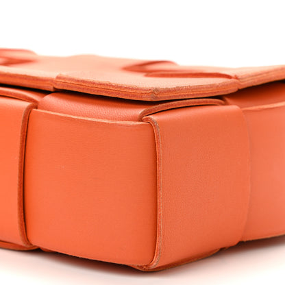 Bottega Veneta Lambskin Maxi Intrecciato Cassette Crossbody Bag Orange 10 of 12