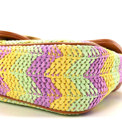 Gucci Calfskin Raffia Woven Small GG Marmont Shoulder Bag Multicolor 10 of 10
