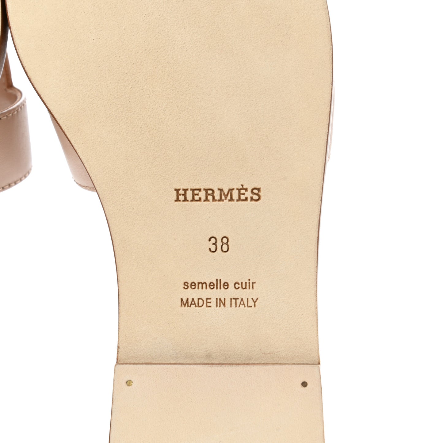 Box Calfskin Oran Sandals 38 Bois De Santal