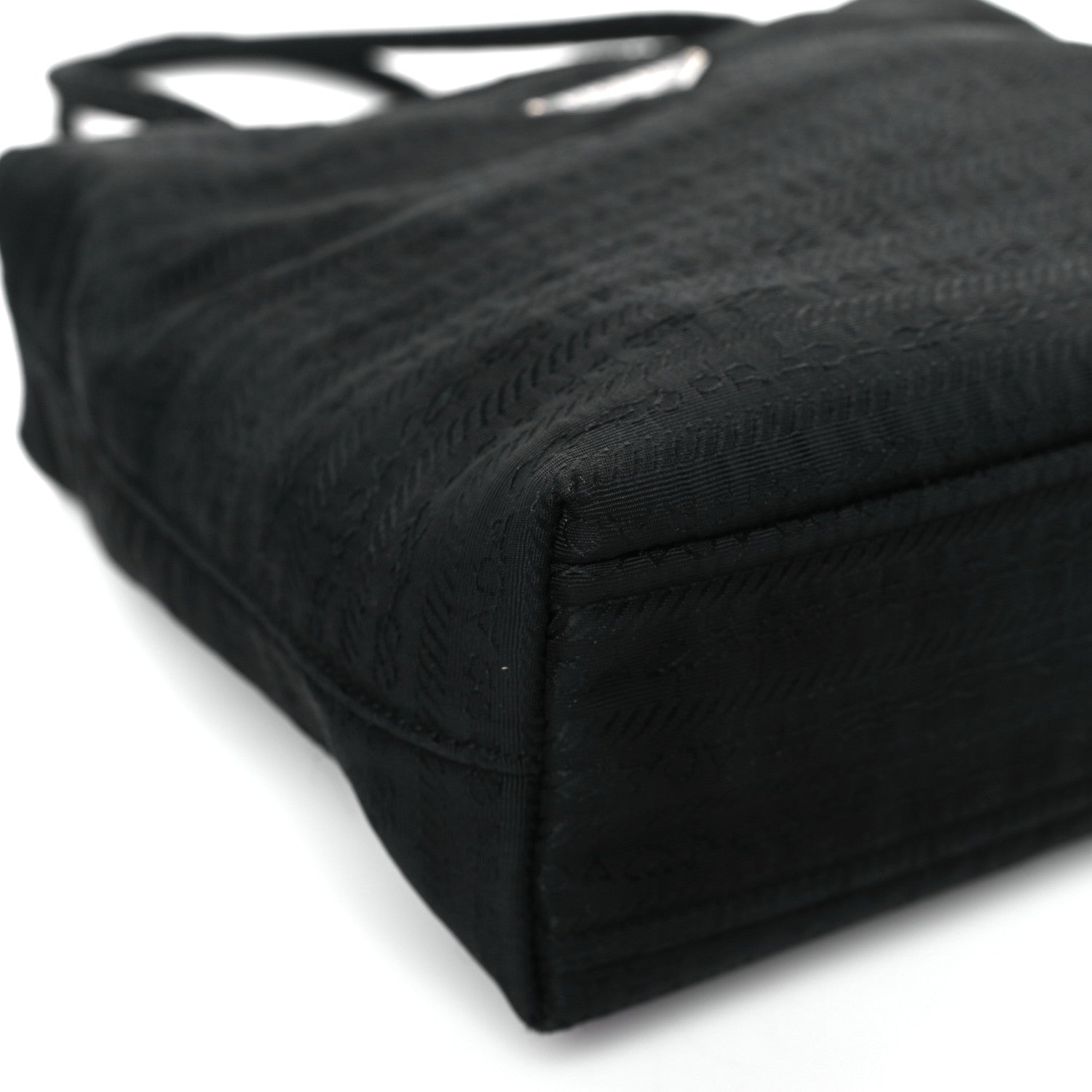 Prada Tessuto Nylon Jacquard Tote Black 7 of 8