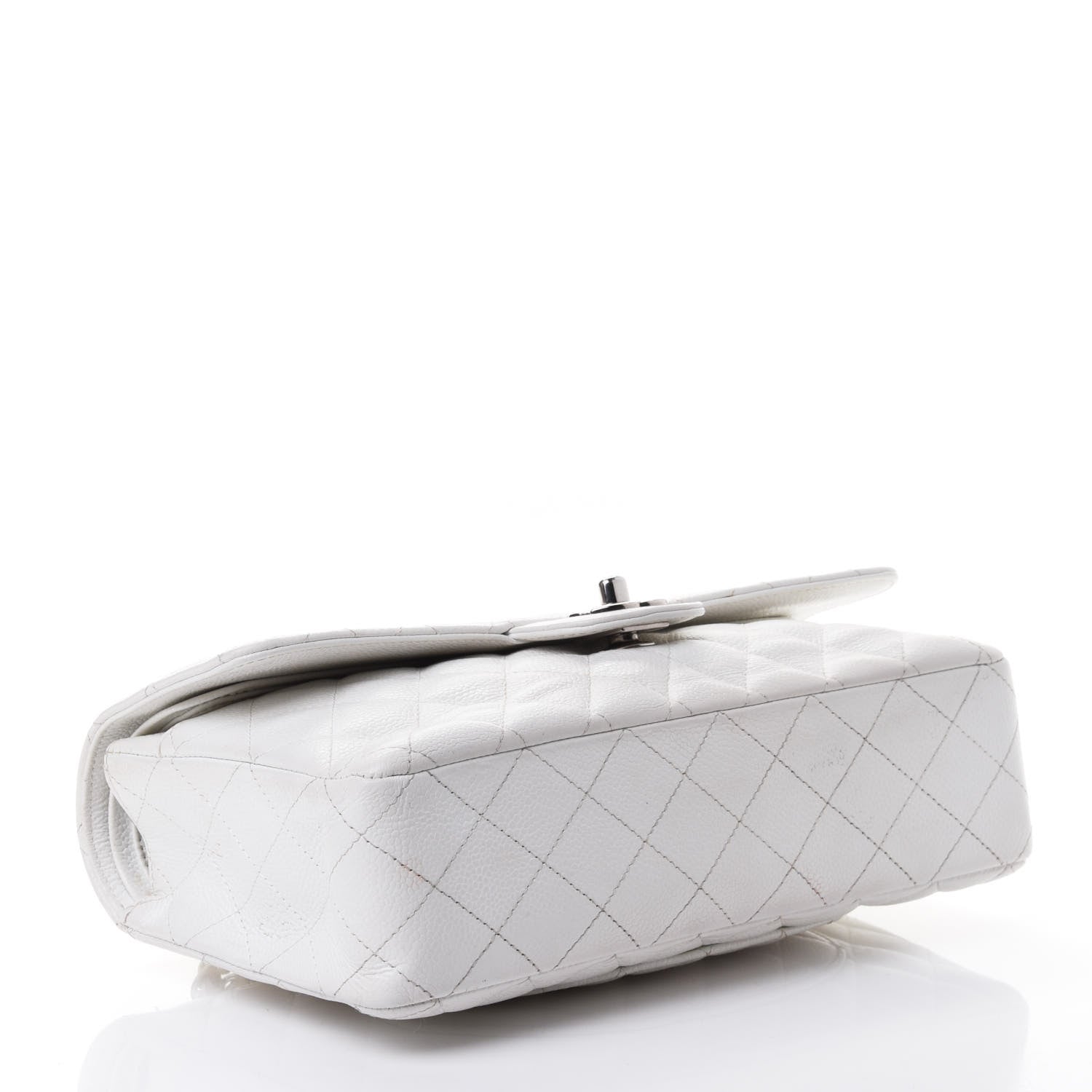 Chanel Caviar Quilted Medium Double Flap White 3 of 4
