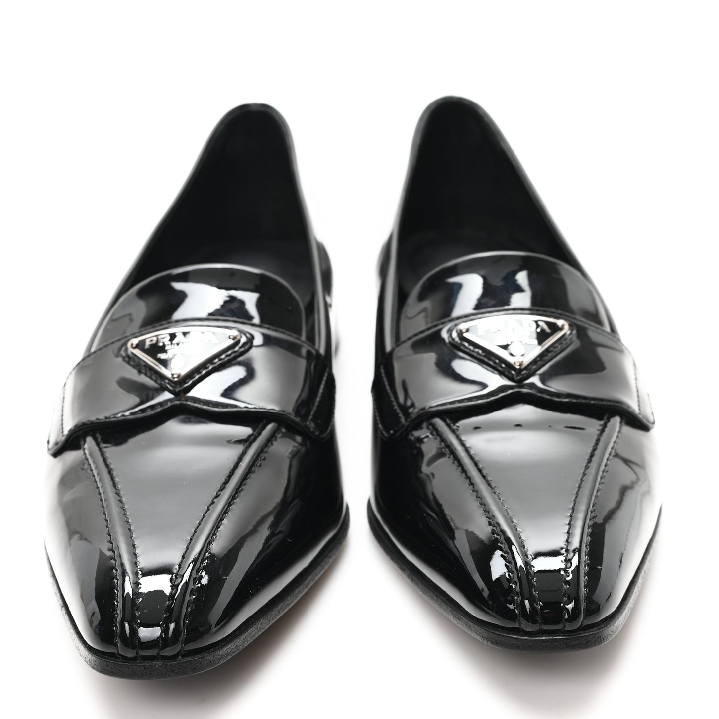 Vernice Triangle Pointed Toe 25mm Loafers 37.5 Black