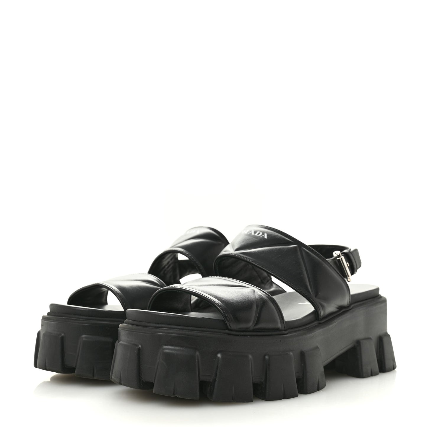 Nappa Soft Logo Padded Monolith 55mm Sandals 37.5 Black