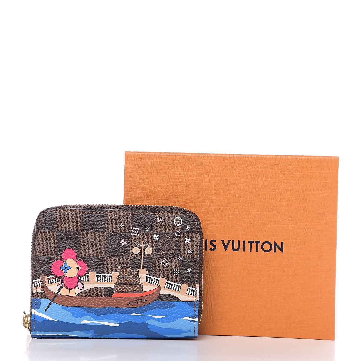 Louis Vuitton Damier Ebene 2019 Christmas Animation Zippy Coin Purse Blue 6 of 6