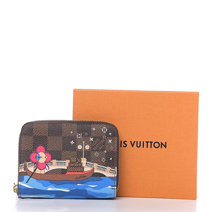Louis Vuitton Damier Ebene 2019 Christmas Animation Zippy Coin Purse Blue 6 of 6
