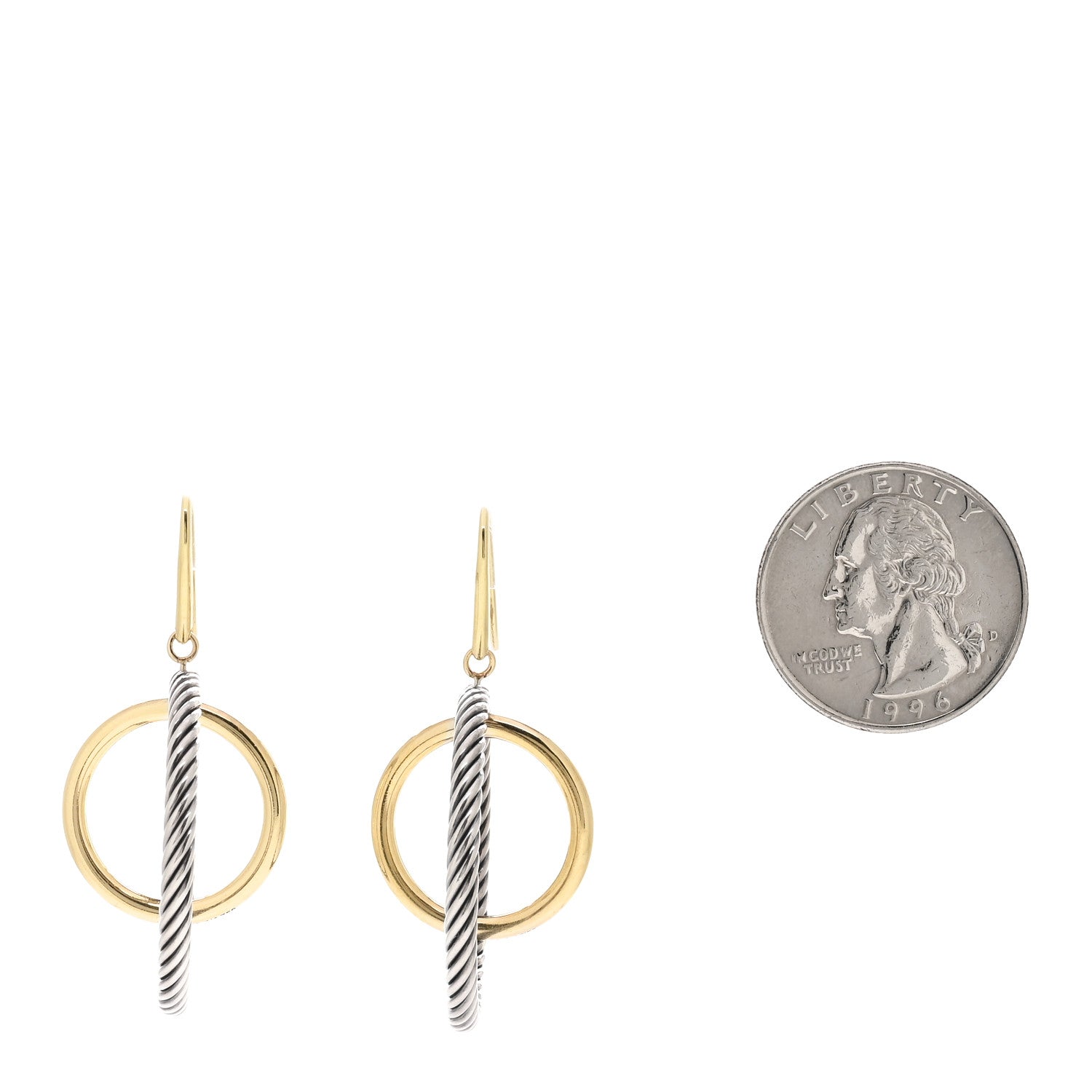 David Yurman 18K Yellow Gold Sterling Silver Mobile Earrings 2 of 5
