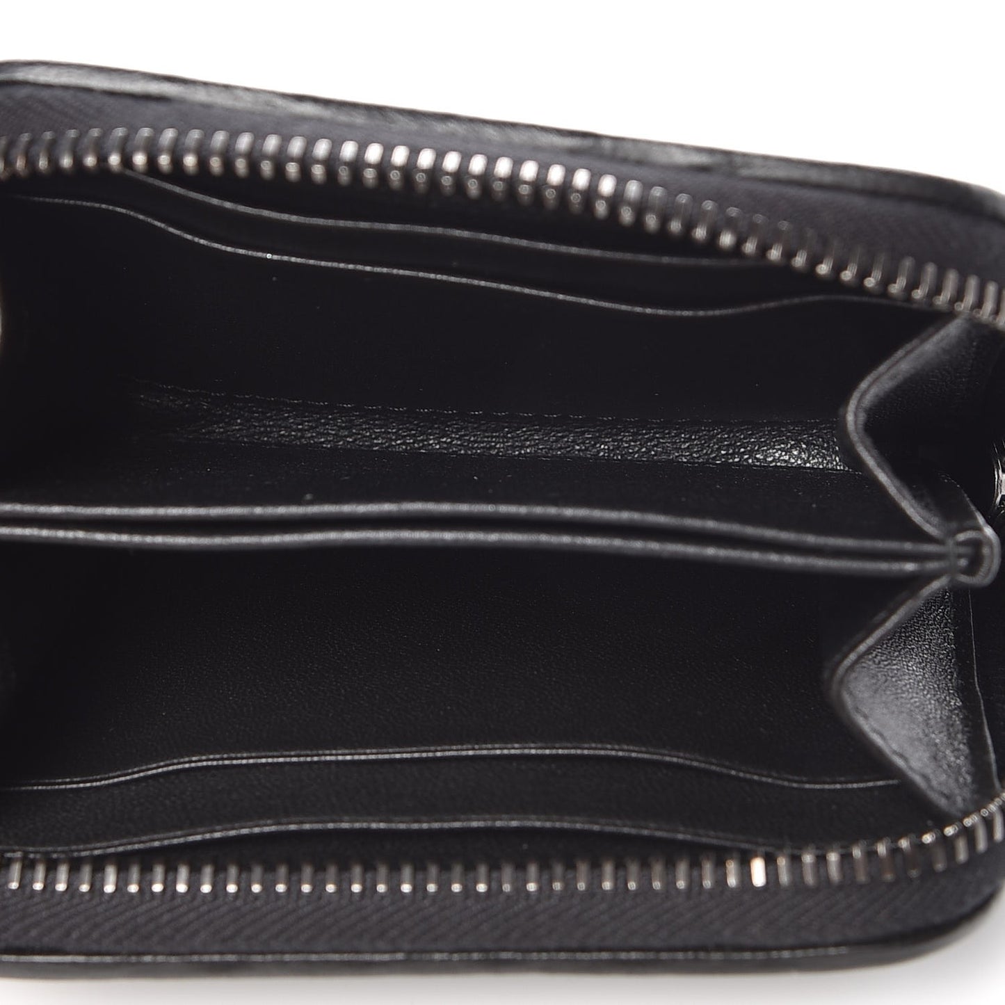 Nappa Intrecciato Zip Around Coin Purse Black